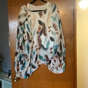 Feather motif blouse